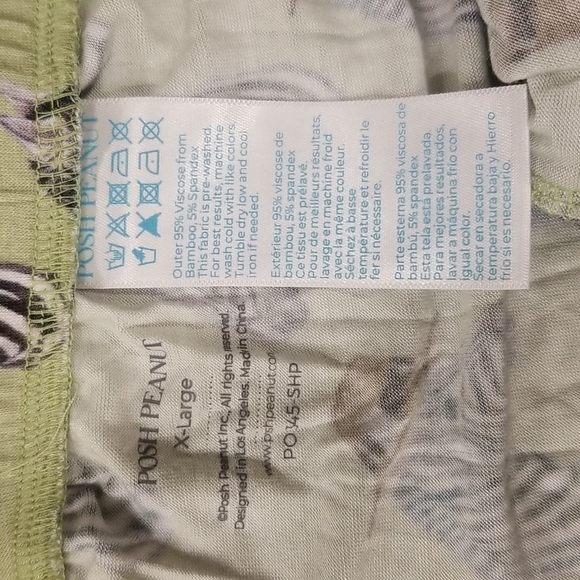 POSH PEANUT Men's Short Sleeve Loungewear Set ~ Dante Zebra Print XL NWOT - Picture 7 of 8